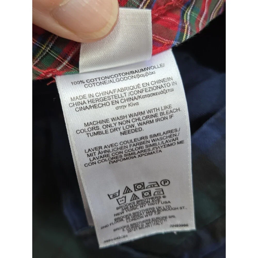 Brooks Brothers Men's 32x32 Clark Chinos Blue Green Black Watch Plaid Pants